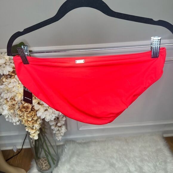 NWT Lauren Ralph Lauren RED Beach Club Hipster Bikini Swim Bottom - Picture 5 of 6